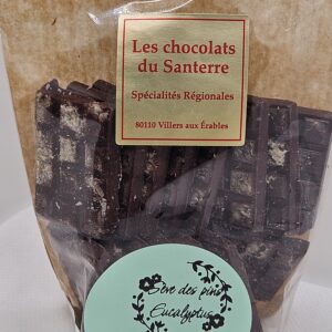 Mini Tablette chocolats noir a la sève de pin et eucalyptus | Les Chocolats du Santerre