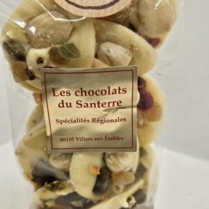 Mendiant chocolats blanc fruit sec | les chocolats du Santerre